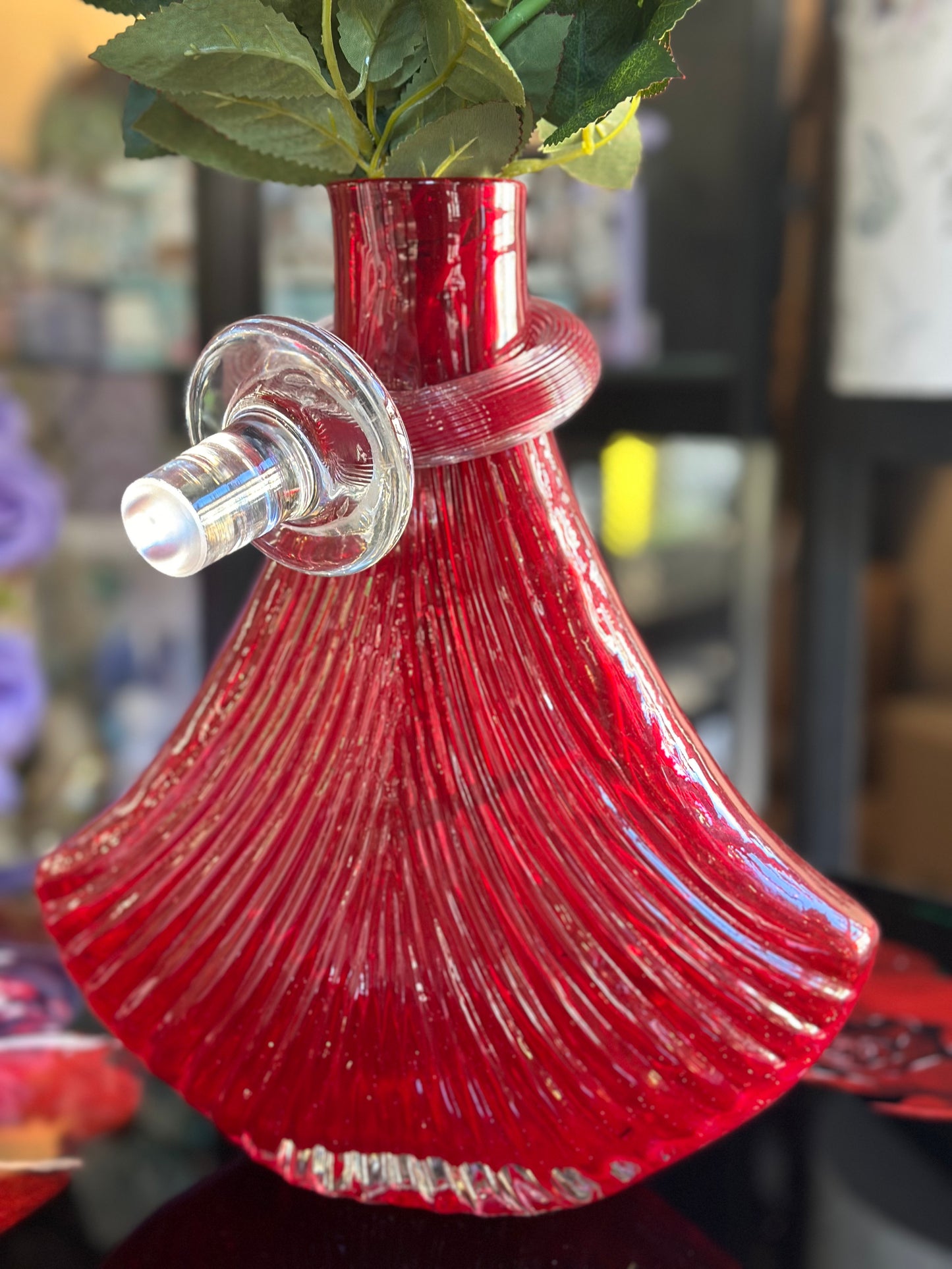 Bottiglia vetro shell rosso