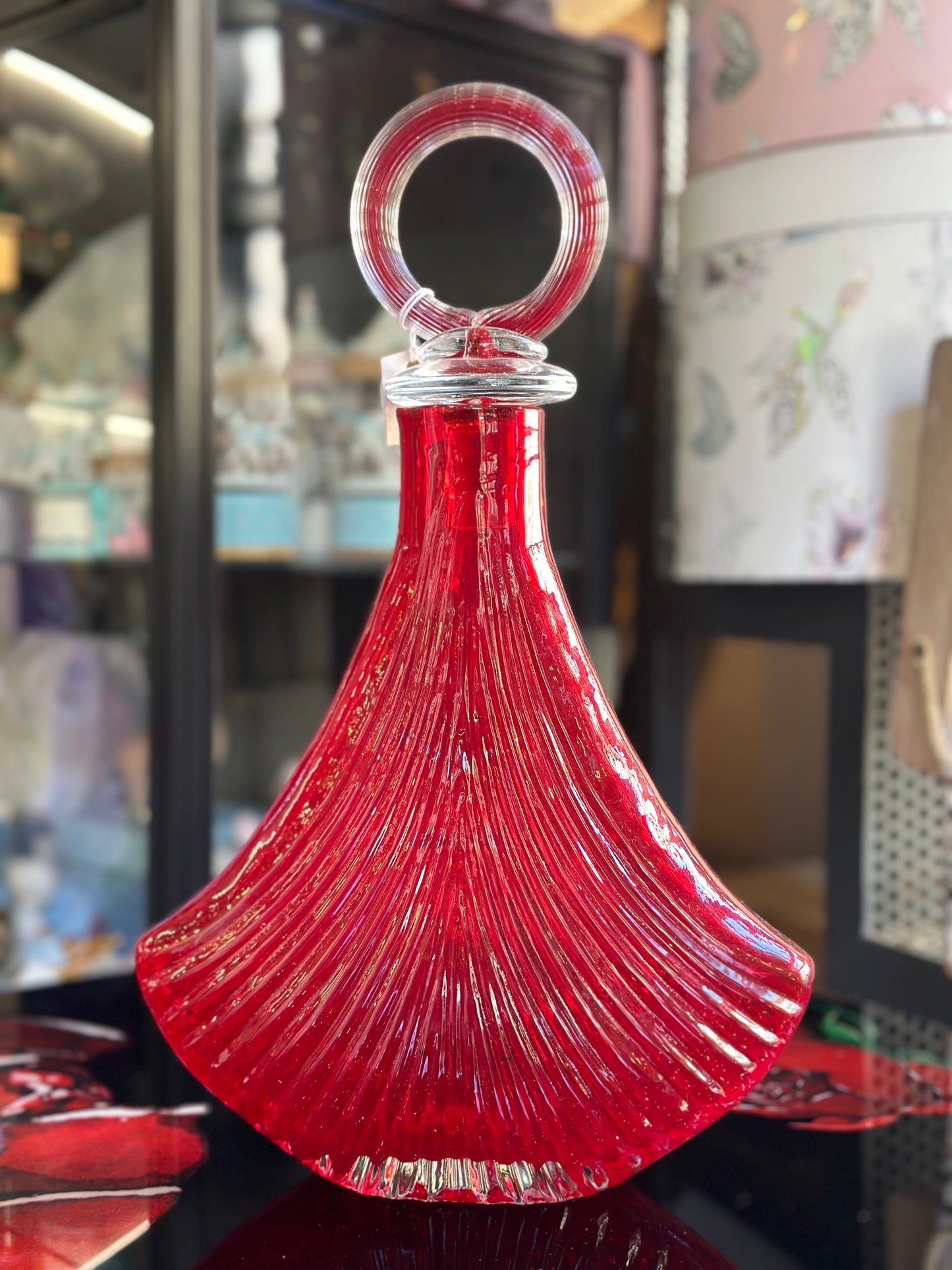 Bottiglia vetro shell rosso