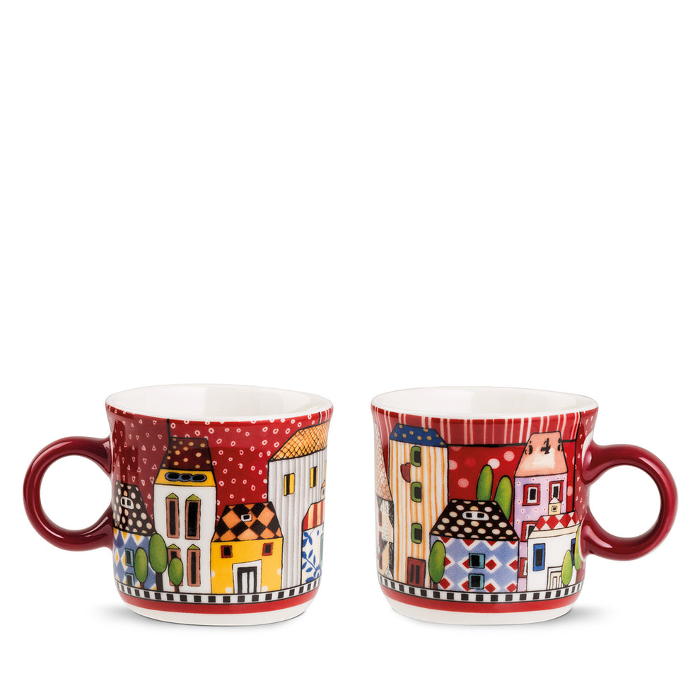 Set 2 Mini Tazze “Paese Mio” Rosso 90 ml 
