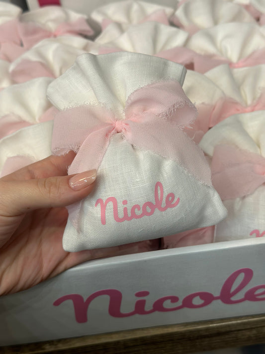 Sacchetto in lino con nome