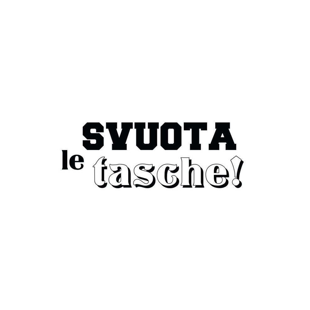 Svuota tasche quadrato “svuota le tasche” 